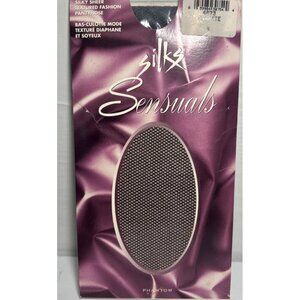 Silks Panyhose Sensuals Textured Fashion Stockings Size B Granite Fishnet